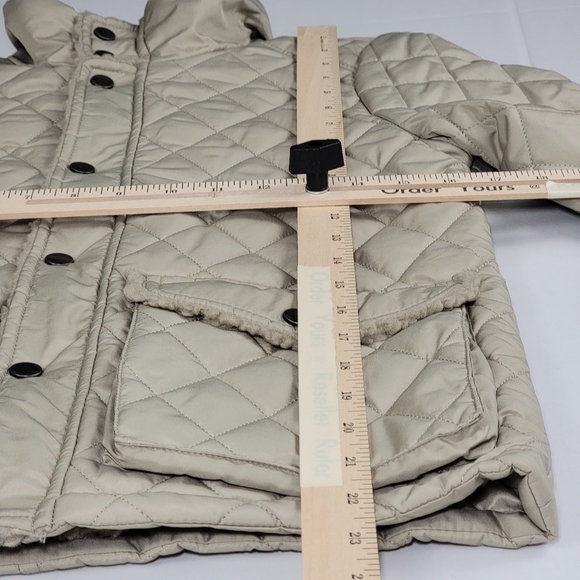 Vince Camuto Quilted Jacket Faux Fur Color Khaki V220D16 Women’s Size S/8 New - Picture 10 of 13